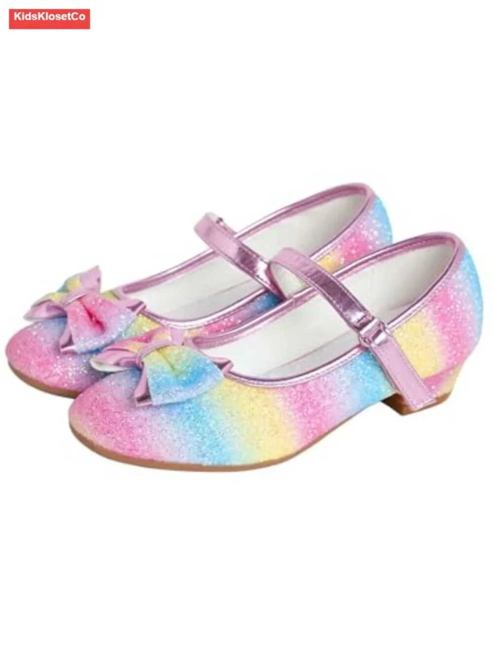 Girls Dress Shoes Pumps Low Heels Sequin Mary Jane Flats for Party Wedding